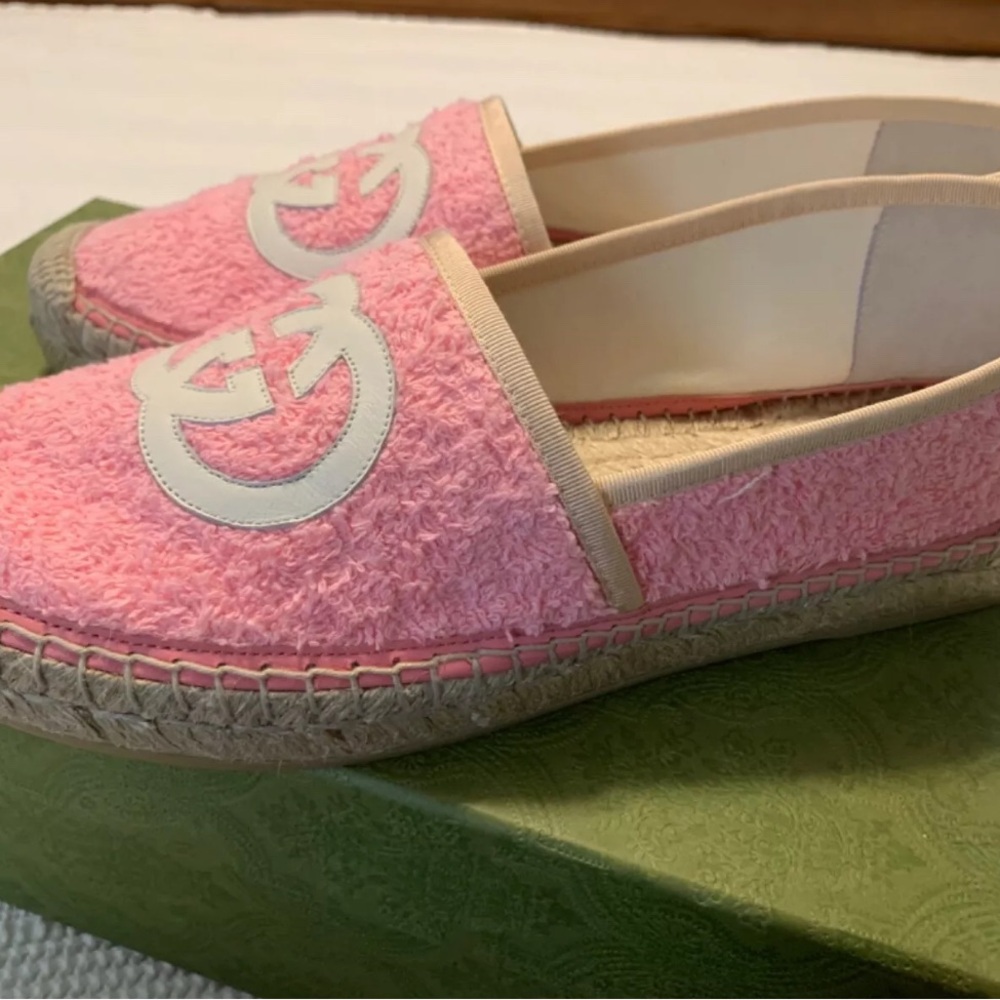 Gucci Interlocking G Terry Cloth Espadrilles EU39 US8.5 Pink; Full inclusion - Picture 16 of 16
